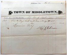 1877 Town of Middletown CT Selectmen Office Labor Bridge Work Receipt Victorian picture