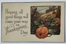 Antique Embossed Thanksgiving Card Divided Back  picture