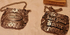 Bacchus Pewter Just Plain Boose Bourbon Liquor Decanter Tags Grape Motif New picture