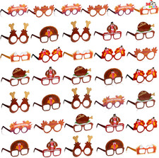 36PCS Thanksgiving Turkey Eyeglasses Paper Photo Booth Props Kids Adults picture