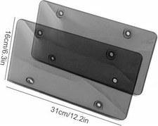 2 X Unbreakable License Plate Covers+Frames Auto Tag Shield Protector Front Rear picture