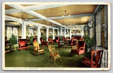 Vintage Postcard ME Rockland Breakwater Lounge Room c1912 ~6687 picture