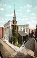 Boston Mass Old South Church Antique Divided Back Boston Cavalry Postcard picture