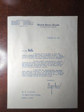 LBJ Signed Senator Letter Rare Lyndon B Johnson Autograph Historical Piece TLS picture