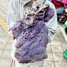 20.3LB Natural purple grape agate quartz crystal granular mineral specimen picture