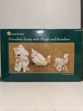 Christmas Santa  with Sleigh and Reindeer Porcelain Christmas Figures picture