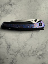 Kansept Raven Folding Knife 20CV Blackwash Titanium Timascus picture