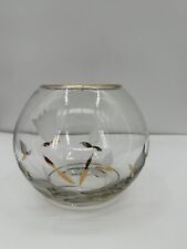 VTG CRYSTAL CLEAR INDUSTRIES ETCHED VINTAGE FLORAL BOWL/VASE ROMANIA 5.25” X 6” picture