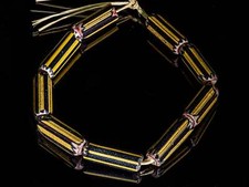 9 Striped Yellow Jacket 4-layer Venetian Chevron African Trade Beads VB_08296_D picture