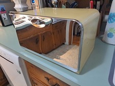 MCM VTG Yellow Chrome Lincoln BeautyBox Bread Box Interior Shelf & Cutting Board picture