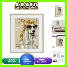 Stupell Industries Dog Fashion Magazine Parody, 17 x 21 Inch Framed Print Under picture