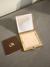 VTG Charles of the Ritz Lanvin Gold compact Translucent Powder Mirror Unused picture