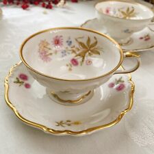 Edelstein Bavaria Gold Scalloped Bouquet Teacup & Saucer (5 Available) picture