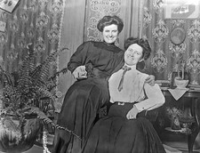 VINTAGE GLASS SLIDE (Positive) - Two Women in Parlor - Warm Friendship Portrait picture