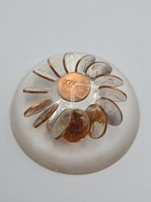 Vintage NOS 1974 Lucite Penny Coin Paperweight With Suspended Mint Pennies picture