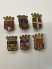 Lot 6 Vtg European Town Pins Paris Calais Monaco Le Havre Moulins + Gold Tone picture