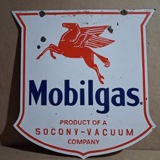 Mobilgas Porcelain Enamel Sign 24x24 Inches 2 Sided picture