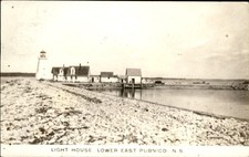 NS Lighthouse Lower East Pubnico c1920s Real Photo Vintage Postcard bhn picture
