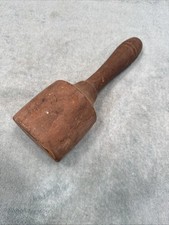 Antique Carved Wood Masher Pestle Kitchen Tool Mallet Decorate 19th c. picture