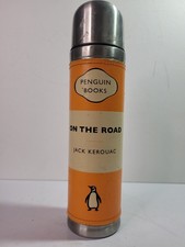 Penguin Books On The Road Jack Kerouac Vacuum Flask Thermos Orange Classic Cover picture
