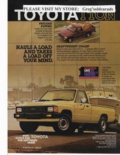 Original 1986 Toyota 1 ton Pickup Truck vintage print ad picture