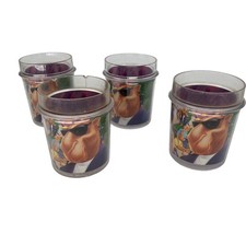 Vintage 1980's Joe Camel Hard Plastic Thermo Serve Drink Glasses Cups Set Of 4 picture