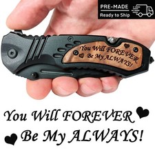 Anniversary Gifts for Husband, Boyfriend, Him - Engraved Pocket Knife TAC-FORCE picture