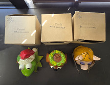 Vintage 1979 Muppets Xmas Ornaments. Miss Piggy, Kermit, Rowlf; Original Boxes. picture