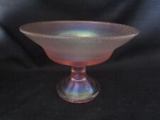 Fenton 75th Anniversary - Pink Velva Rose Stretch Glass - Large Compote picture