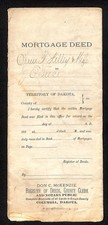 Brown County, Dakota Territory 1882 $300 Mortgage @ 10% for 160 Acres picture