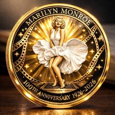 Marilyn Monroe 100th Anniversary Coin 1926-2026 Commemorative Gold Plated Medal picture