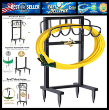 Artigarden Outdoor Garden Hose Holder Freestanding with Brass Faucet And 4 Spike picture
