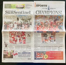 🏆HISTORIC STANLEY CUP FLORIDA PANTHERS NHL 2024 CHAMPS SUN SENTINEL NEWSPAPER picture