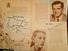 1952 Dana Andrews Louise Allbritton Autographs on Valley Swans Program Dupont picture