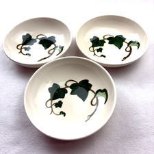 3 Vintage Metlox Poppy Trail Salad Bowls California Ivy Pattern Ceramic 6-7/8