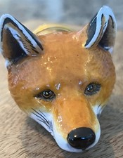 Halcyon Days Porcelain Fox Head Stirrup Cup Bonbonniere Derby 1820 Replica -Chip picture