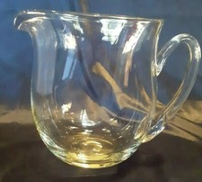 Hand Made Clear Glass Water Pitcher With Spout Heavy picture