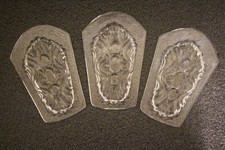 LOT of 3 Vintage Repurposed Art Nouveau Glass Embossed Embellishment picture