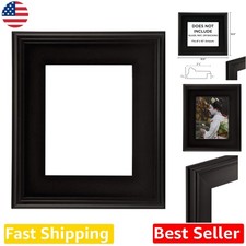 Elegant Black 8x10 Plein Air Frame, Gessoed, Polished Finish, 2.75