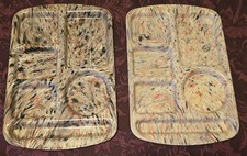 Vintage 2 Prolon Ware School Cafeteria Tray 9953 Confetti Divided Melamine picture