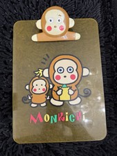 Vintage Sanrio Monkichi Clipboard Face Clip Yellow  1997 Full Paper Size Japan picture