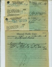 MISSOURI-ILLINOIS R.R. TRAIN ORDERS (35) BONNE TERRE, MISSOURI 1946, 1947. picture