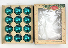 Vintage Shiny Brite Blue Ornament Set of 12 Max Echardt & Sons w/ Box picture