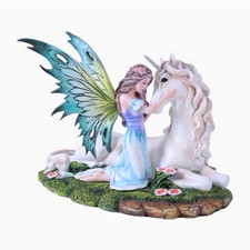 Fantasy Celestial Crescent Lunar Moon Dream Weaver Fairy Statue 12