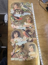 Antique 1905 Victorian Die-cut Children & Birds Illustrated Wall Calendar picture