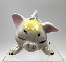 Vintage Occupied Japan Porcelain Piggy Bank Hand Painted Floral Pig picture