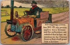 Vintage AUTOMOBILE Driving Comic Postcard 