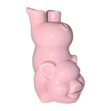 Whistle Pig Pink Ceramic Bottoms Up Tiki Mug Handstand Drink Cup Hard-to-find A+ picture