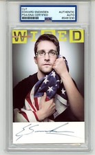 Edward Snowden ~ Signed Autographed Wired Magazine Cover Photo ~ PSA DNA Encased picture
