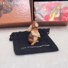 Jay Strongwater Emory Bunny Mini Figurine Swarovski Crystal w/ Box Pouch Card picture